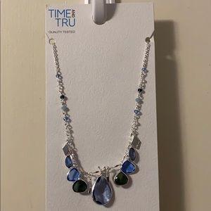 Time and Tru mix of glass/stone 18” necklace